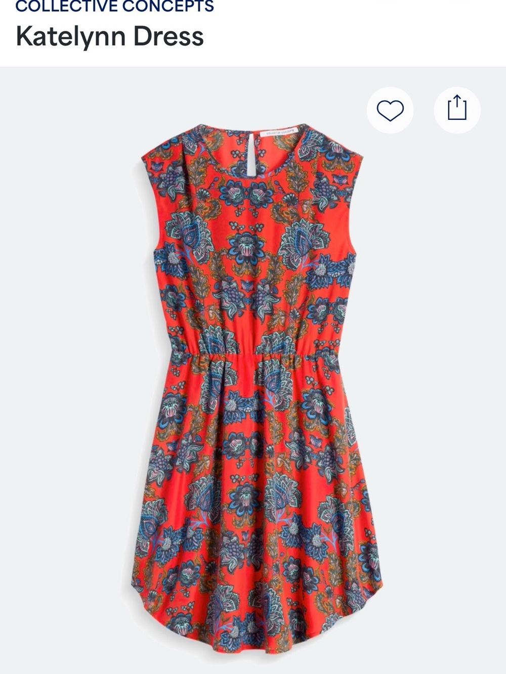 Collective Concepts Red Floral Sleeveless Fit-and-Flare Dress